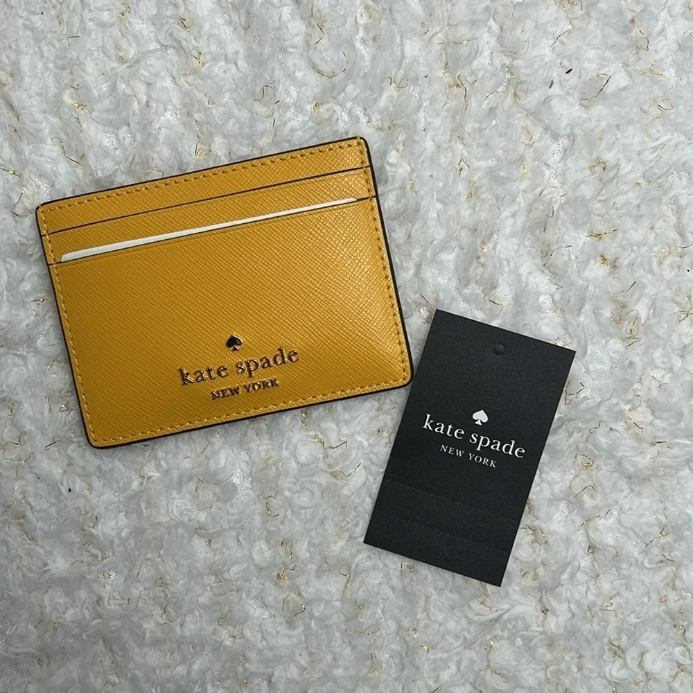 Kate Spade Yellow Card Holder‎ Safiano Leather